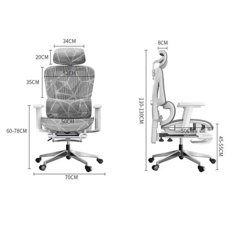 كرسي مريح قابل للطي للمجلات كرسي مكتب جلدي مع مسند للقدمين كراسي بتصميم كرسي لغرفة المعيشة تجميع الكمبيوتر Kanu #6