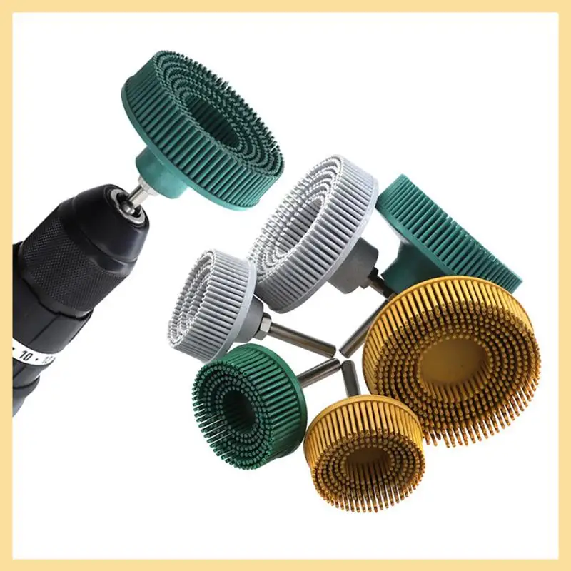 

ХОРОШИЕ полировальные круги с радиальной щетиной, наждачная резиновая абразивная щетка 1/4 дюйма, 6,35 мм, электрическая дрель, дисковая щетка, аксессуары