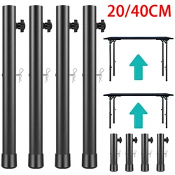4Pcs Heavy Duty Steel Adjustable Foot Table Leg Furniture Foot Support Legs Extenders for Folding Tables Straight and Bent Legs