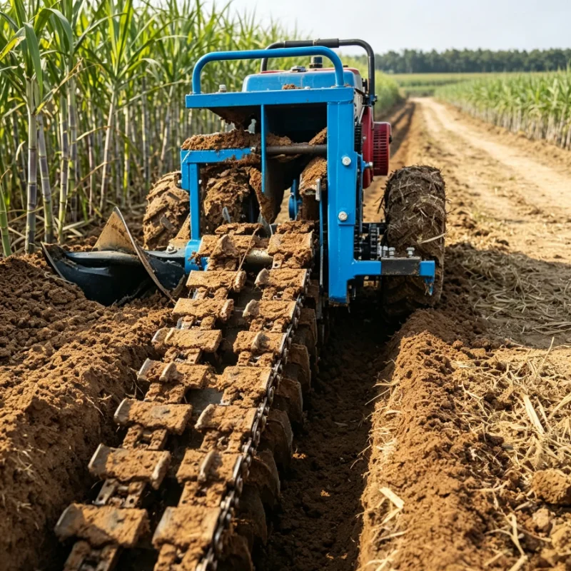 Trenching Machine Portable Diesel For Orchard Pipeline Drainage Cable Laying Compact Walk Behind Trencher