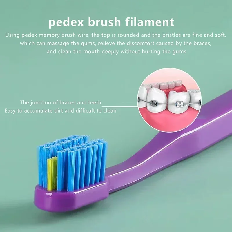 зубная щетка 1 Pcs Deeply Clean Orthodontic Braces Adult Orthodontic Toothbrushes Dental Soft Toothbrush With Dust Cover 칫솔