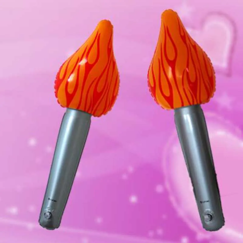 Inflatable Torch Stick Flame Toy Carnival Prizes for Kids Theme Photo Props Medieval Party Halloween Costume Accessories