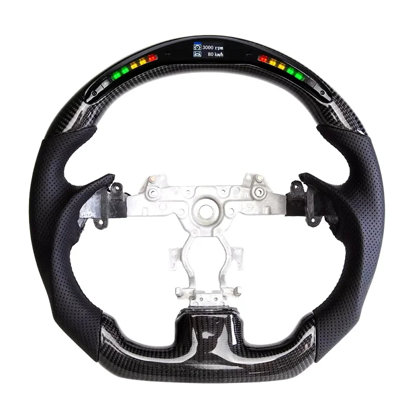 LED Steering Wheel Carbon Fiber Fit For Infiniti G37 G37X 2008 2009 2010 2011 2012 2013 Car  Modification Accessories Customized