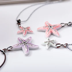 Ceramic Starfish Pendant Necklace Ocean Series Jewelry Porcelain Pendant Wholesale XN704