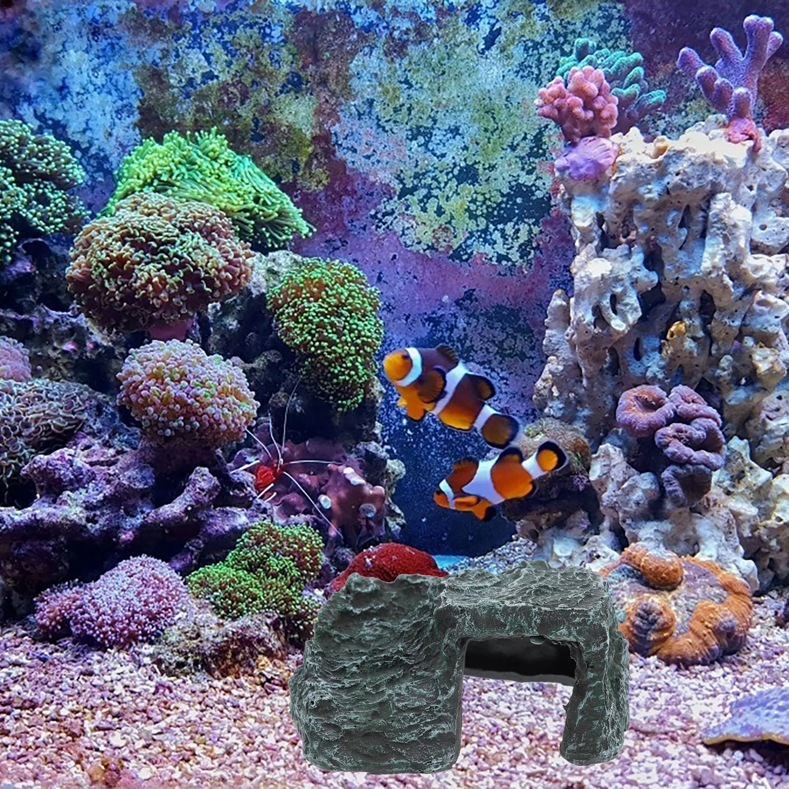 

Reptile Basking Platform Turtle Tank Rockery High Grade Material Durable Practical Decoration Turtle Basking Platform