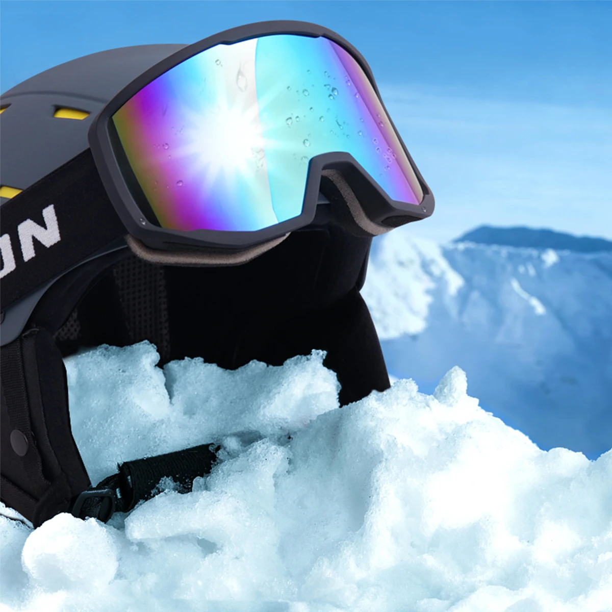 EXP VISION-Lunettes de ski pour hommes et femmes, OTG anti-buée, protection UV, lunettes de snowboard, lunettes d\'hiver