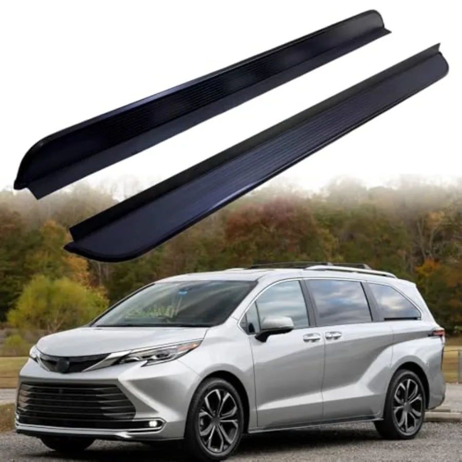 

Running Boards for Toyota Sienna 2021-2026: All-Aluminum Side Steps with Mounting Brackets, No-Cut Installation, Matte Black Fi