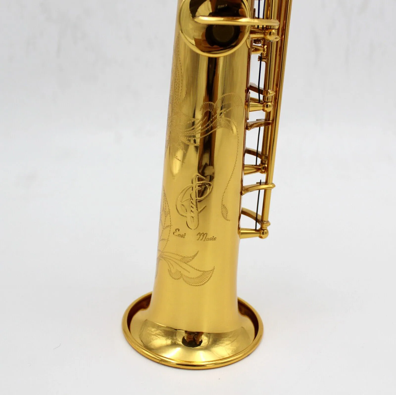 Eastern music neck built in type one piece straight soprano saxophone with G key