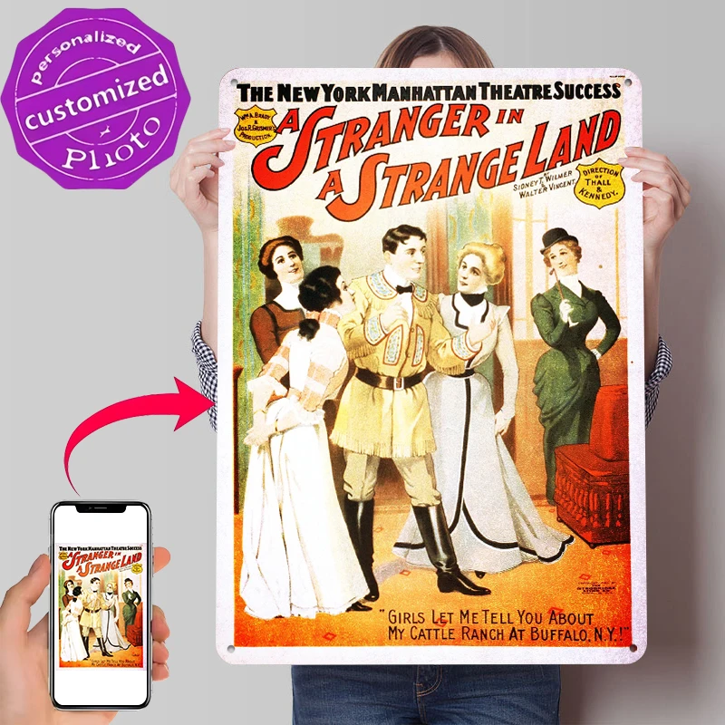 A Stranger in a Strange Land Comic Book Poster Customized Vintage Metal Signs Wall Art Retro Tin Plaque for Home Decor Room Men