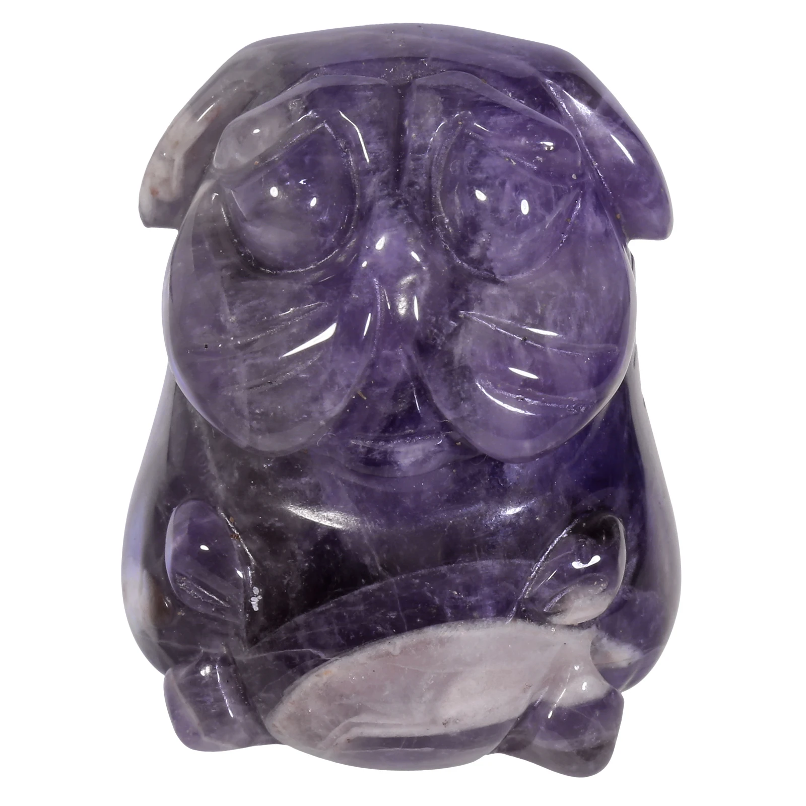 Hand Carved Crystal Stone Pug Puppy Dog Figurine Mini Animal Statue Sculpture Pocket Stone For Home Office Decor