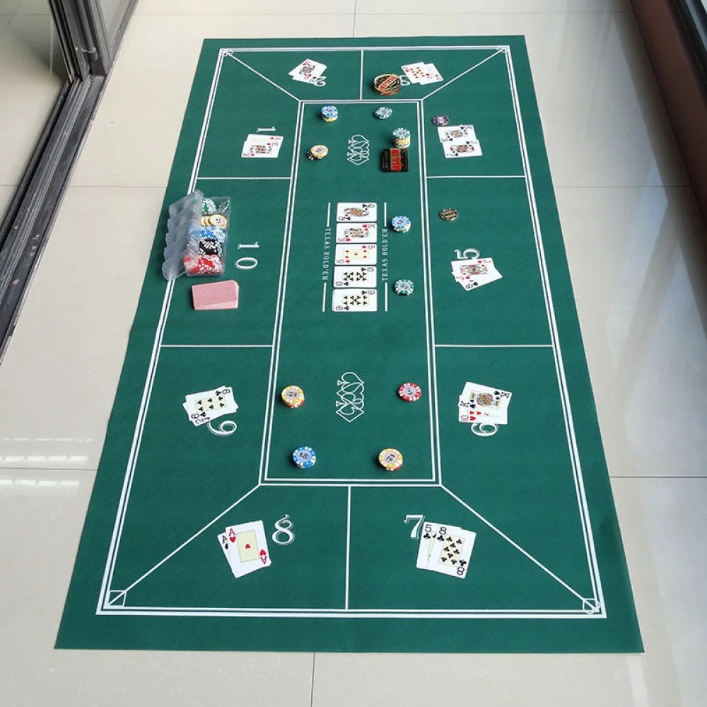 Texas Poker Mat 180x90cm Poker Mahjong Game Table Mat Texas Poker Blackjack Game Mat Convenience Game Entertainment Accessories