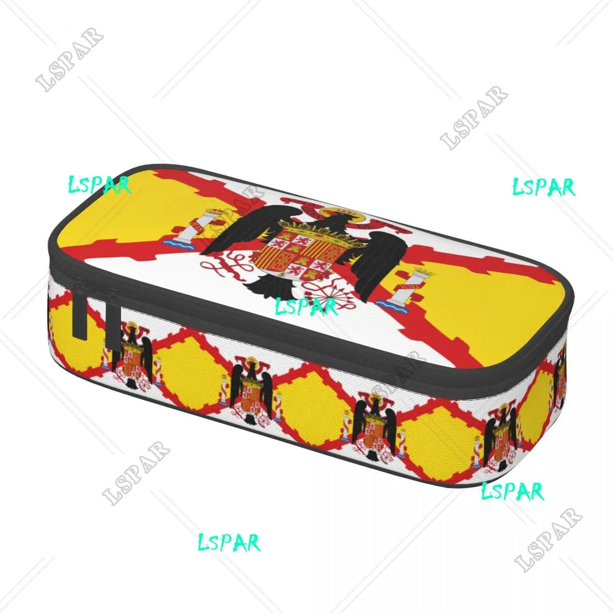 Custom Kawaii Francoist Flag Of Spain Pencil Case for Girls Boys Spanish Franco Large Storage Pen Box Bag School Accessories