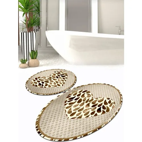 Ardizayn Style Slip-Resistant Not Peel Leather Outsole 2li Oval Toilet Seat Pad Bath Mat 80X120-40X60