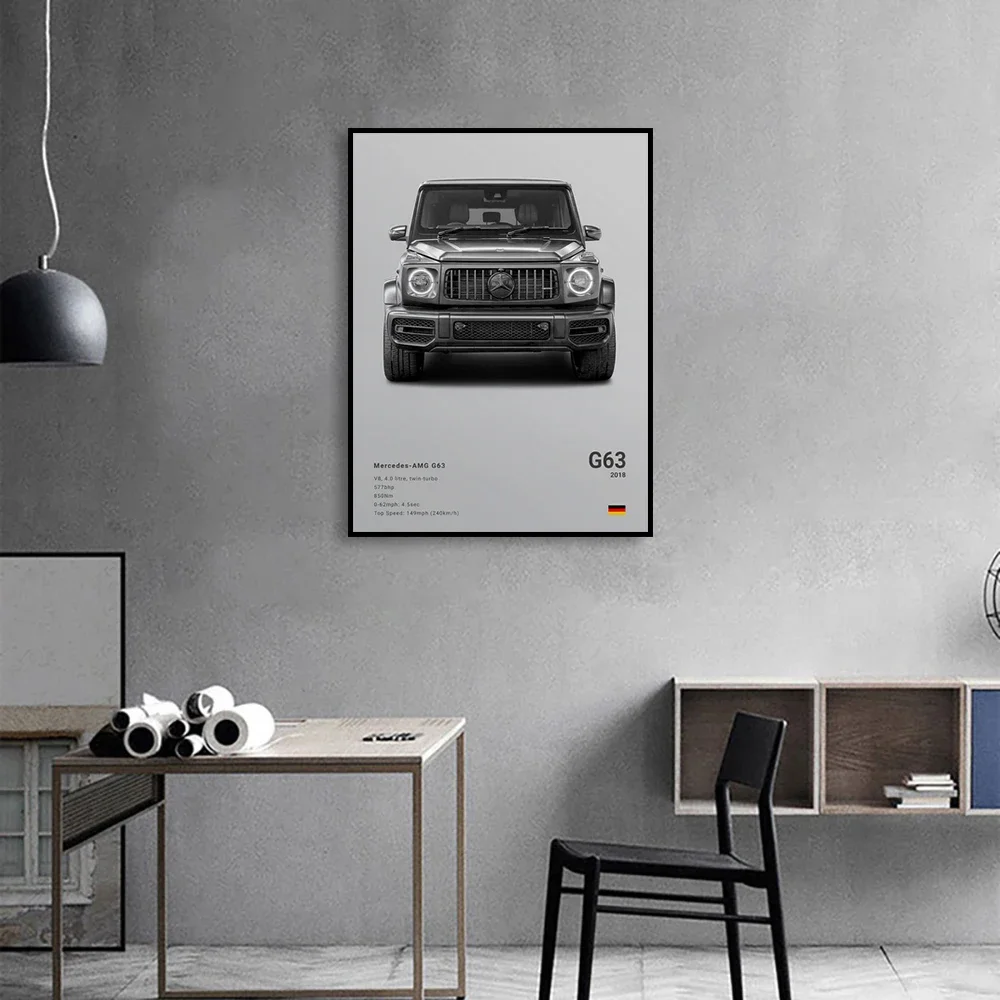 Famous Cars R8 RS3 M3 M5 Canvas Wall Art Print Poster G63 AMG F40 STO Decorative Mural Modern Home Decor Birthday Gift Unframed