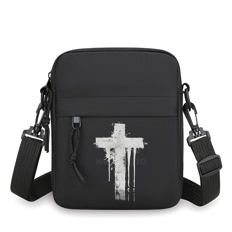 Christianity Retro Men Women Shoulder Bag，harajuku Lion and Cross Street Style Mobile Phone Bag，unisex Jesus Small Crossbody Bag