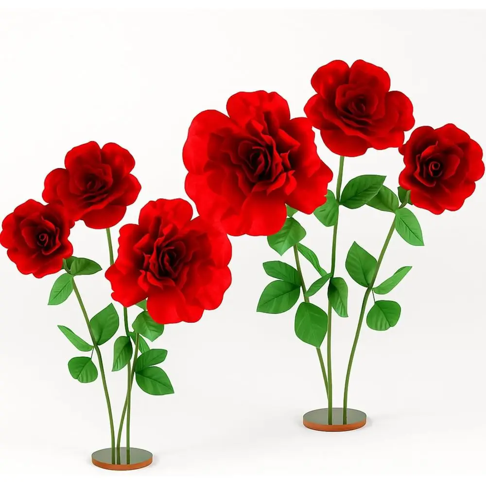 

2 Set 4.5 t Valentine's Day Giant Artiicial lowers Giant Rose or Valentines Decorations Huge lannel lower with Standing Base Cre