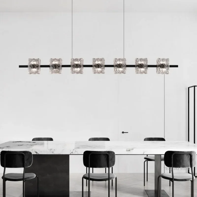 GHJUYIOL Italian minimalist restaurant pendant light, modern minimalist bar counter, high-end resin strip light  home