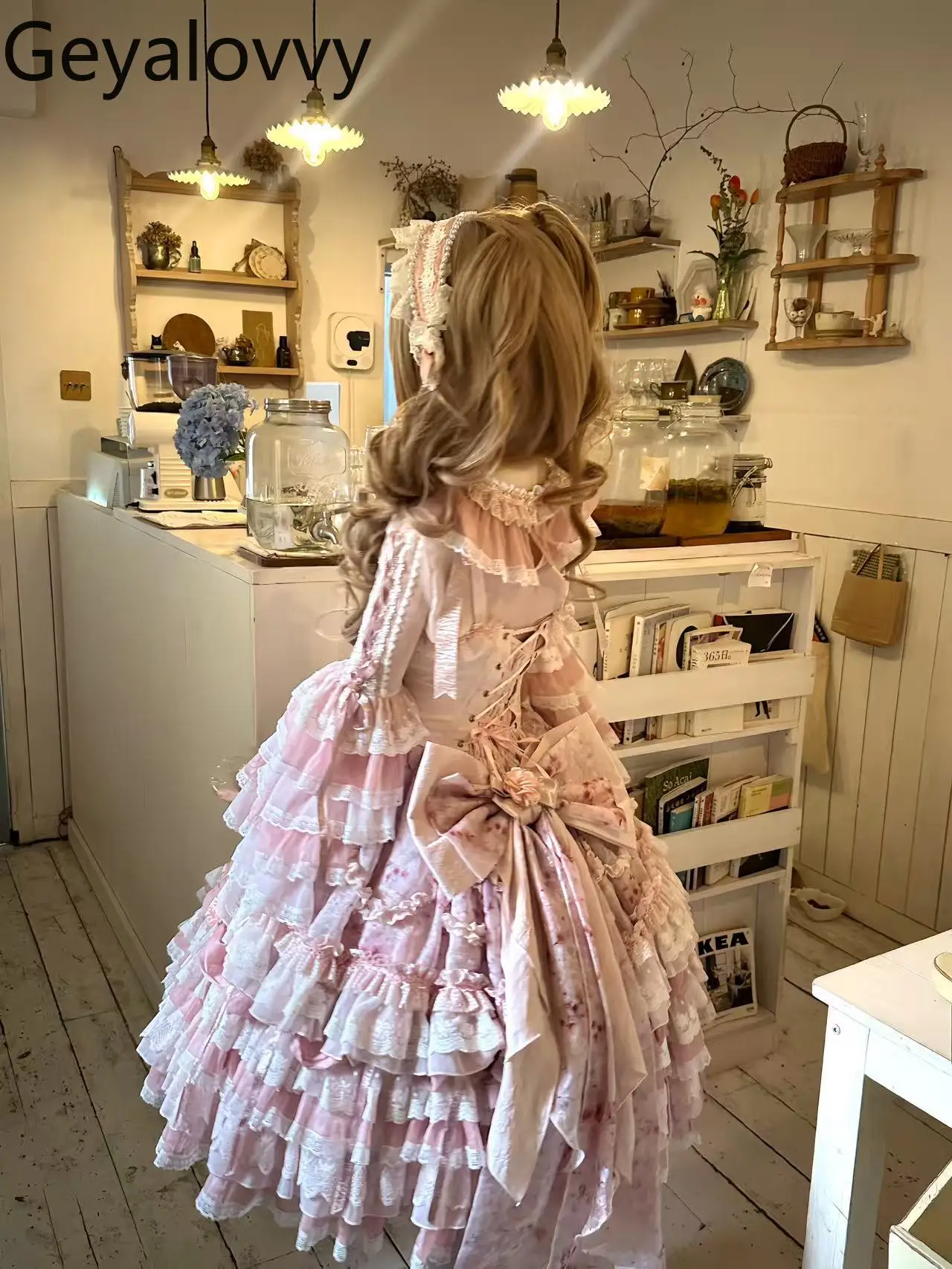 فستان JSK الأصلي عالي الخصر للتخسيس للفتيات الجميلات متعدد الاستخدامات مزين بالزهور فساتين الأميرة الطويلة ومجموعة القمم الداخلية #5