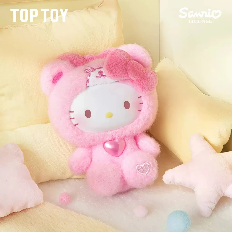 TOPTOY Hello Kitty Teddy Pajama Series Vinyl Plush Keychain Hello Kitty Blind Box Prezent Urodzinowy