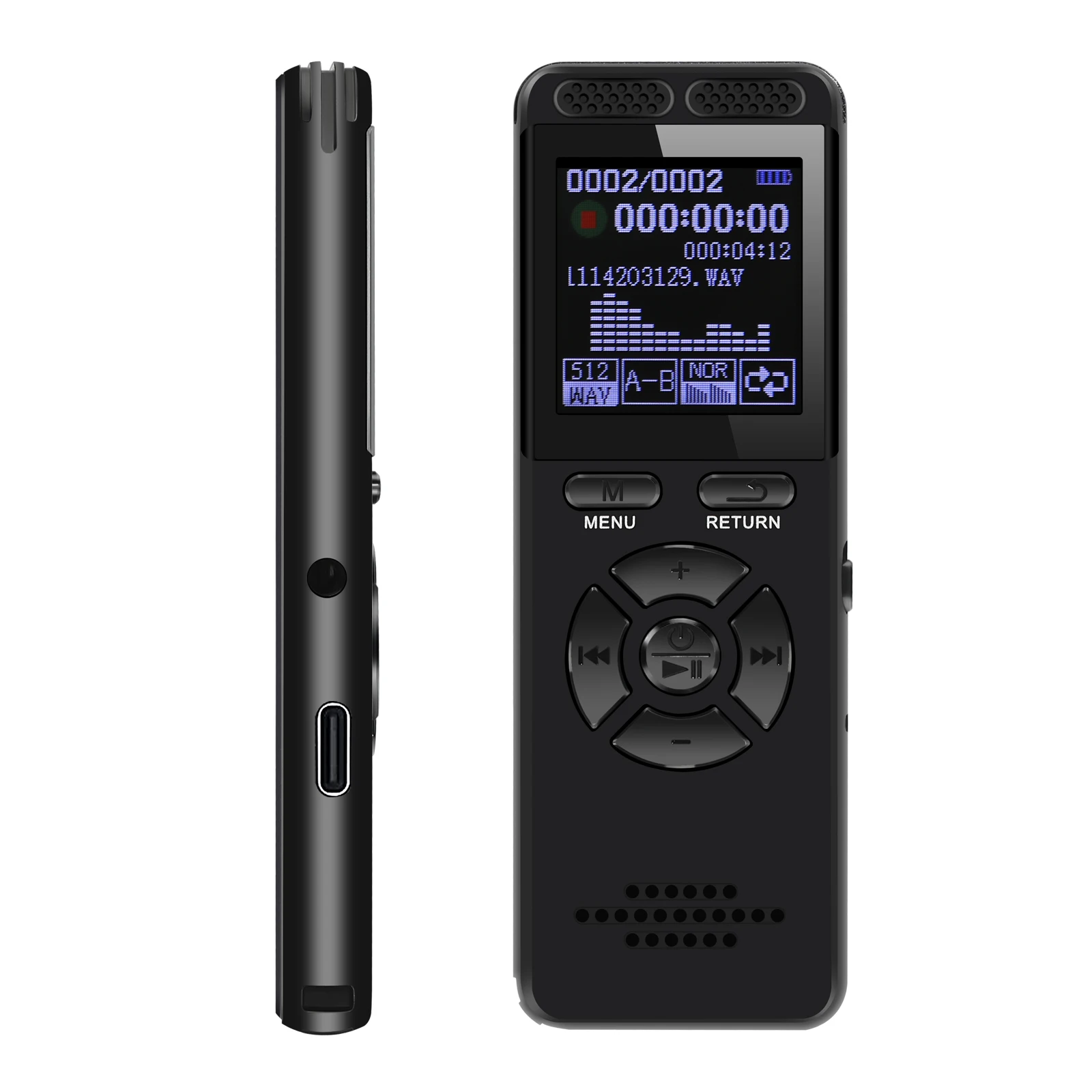 Yaergor V65 64GB Digital Voice Recorder with Playback for Lectures Dictaphone Sound Mp3 Player 192kbps Long Time Recording