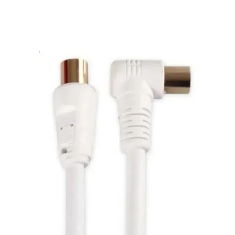 5M 3M 1.5M RF RG6 Quad Shield CL2 Coaxial Antenna Satellite Cable with TV 90 Degree Right Angel Male To Straight Male Connector
