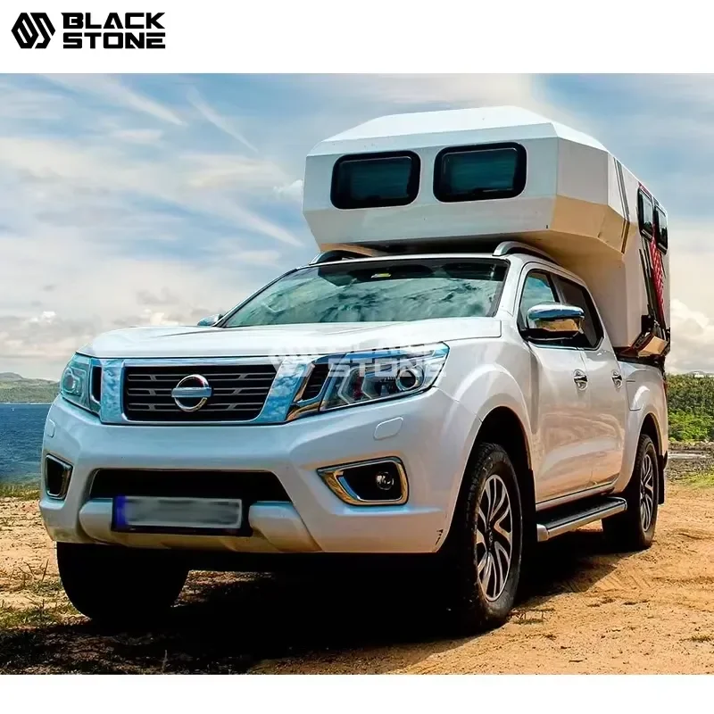 8 Foot Bed Pop Up Shell for Truck Camper with Shower and 19m Composite Big Lifting Jacks for F150 Pickup and Jeep Gladiator