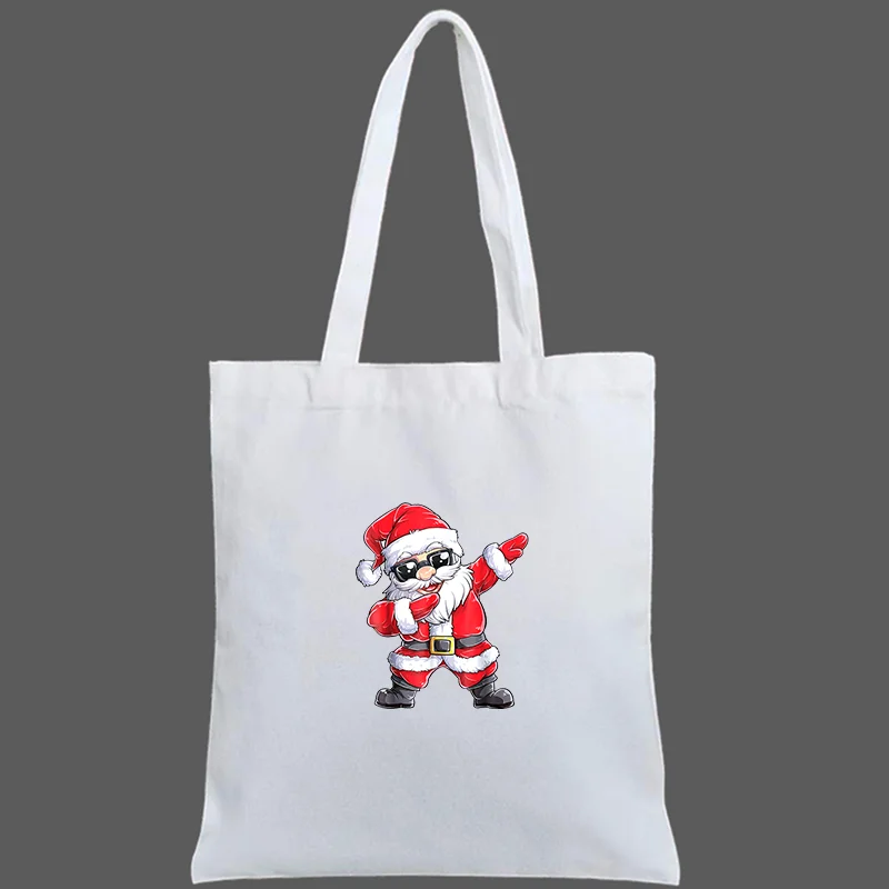 Santa Claus Christmas Personalized Custom Canvas Bag Casual Shopping Bag Customized Large Capacity Tote Bag women's Canvas Bag