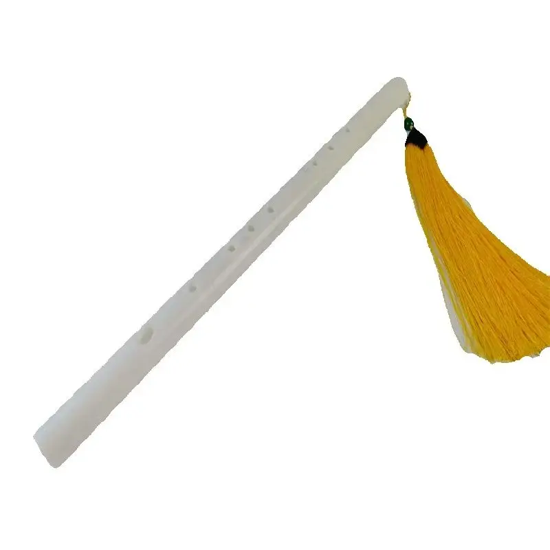 Natural White Jade Chinese Flute - Crisp Beginner Music Instrument Decorated with Chinese tassel accessories