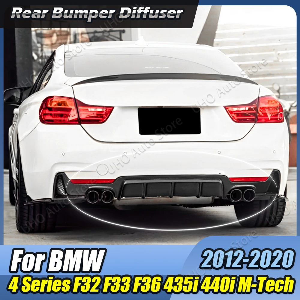 Double Dual Out Car Rear Bumper Diffuser Body Kits Splitters Lip Trim For BMW F32 F33 F36 M Sport 420i 428i 435i 440i 2012-2020