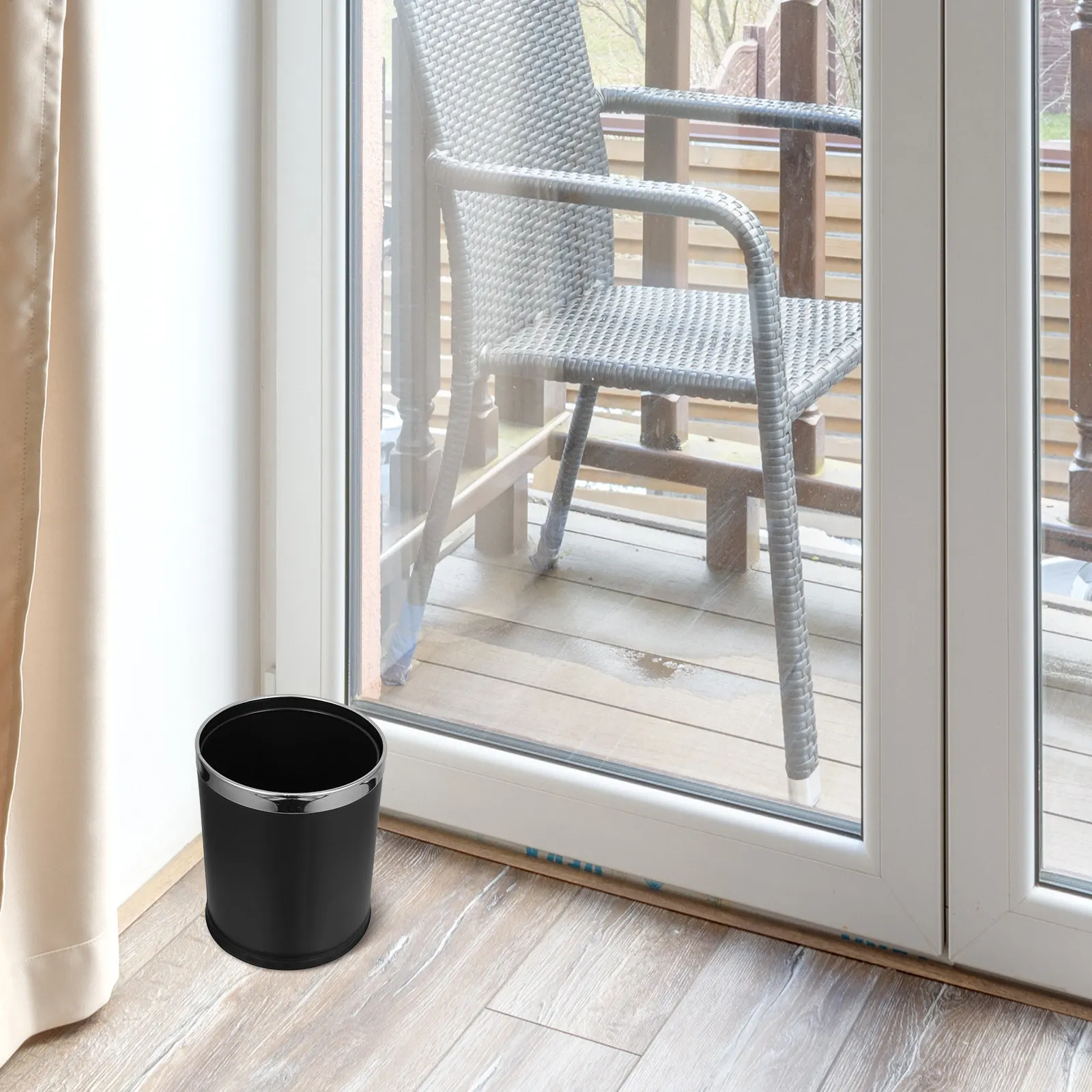 

Двухслойный мусорный бак из нержавеющей стали, 12 л, большой объем, современный элегантный контейнер для мусора для ванной, спальни, офиса, кухни