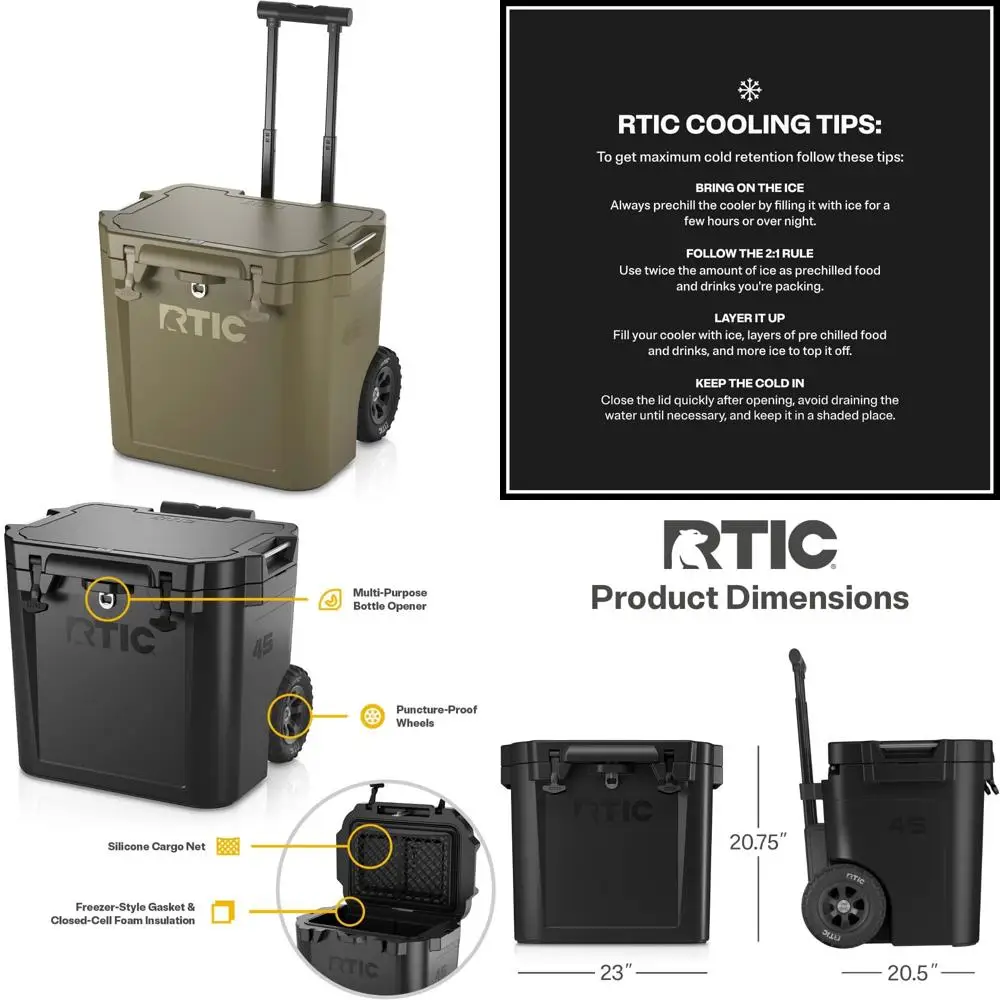 

Портативный сверхпрочный изолированный холодильник с колесами — идеально подходит для пляжа, кемпинга, пикников и приключений на свежем воздухе