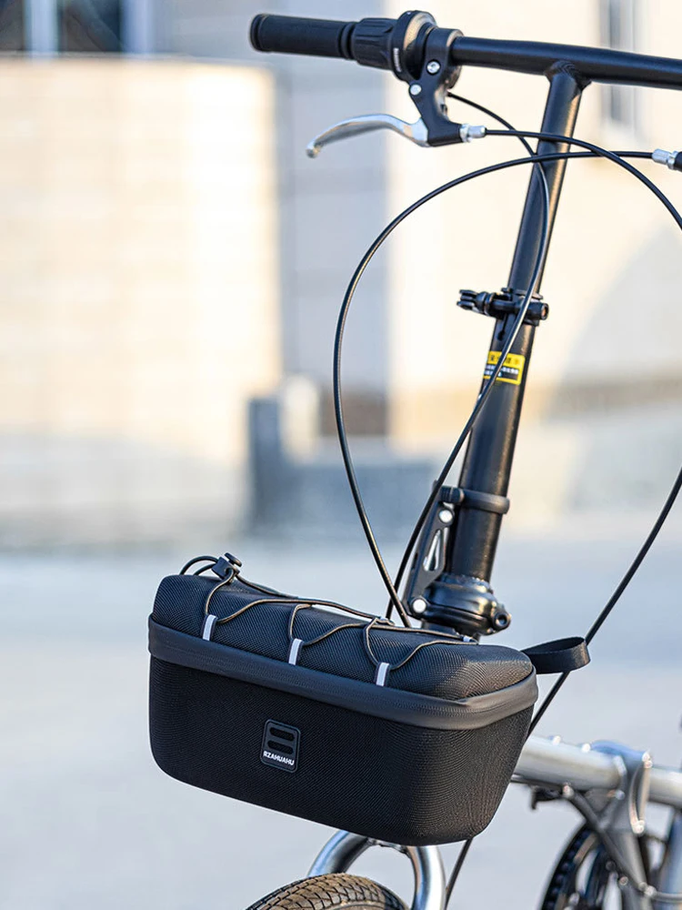 AliExpress OFFBONDAGE Bicycle Front Folding Bag 4L Eva Hard Shell Bike Basket Bag For Brompton/Java Neo Folding Bike Bag Suitable Cycling Accessories