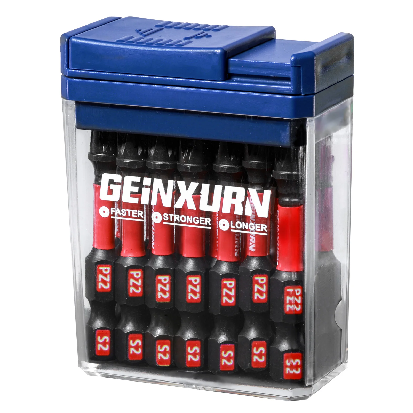 Geinxurn 15 Pcs Impact Pozidriv Magnetic (PZ1/PZ2/PZ3) S2 Steel Multi Driver Bits with Storage Colorful Box(Yellow,Blue,Green)