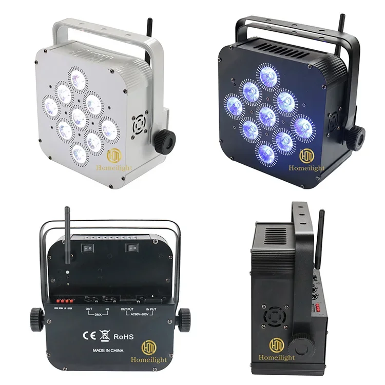 Hot Sale 9*18W Wireless High Brightness Stage Lights  LED Battery Par For Church Night Club