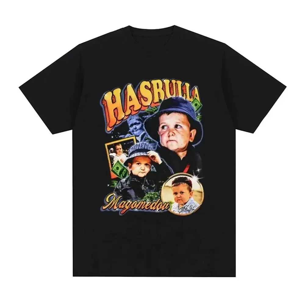 Hasbulla القتال تي شيرت صغير خبيب مدون تي شيرت طاقم الرقبة الرجال تيز ريترو بلايز مضحك الجرافيك التي شيرت الشارع الشهير للجنسين