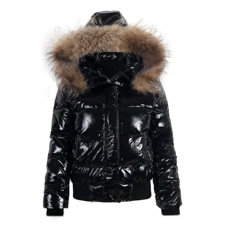 Real Raccoon Fur Hooded Parkas New 2024 Winter Coat Women Real Fur Down Jacket Short Female Puffer Feather Waterproof Parkas