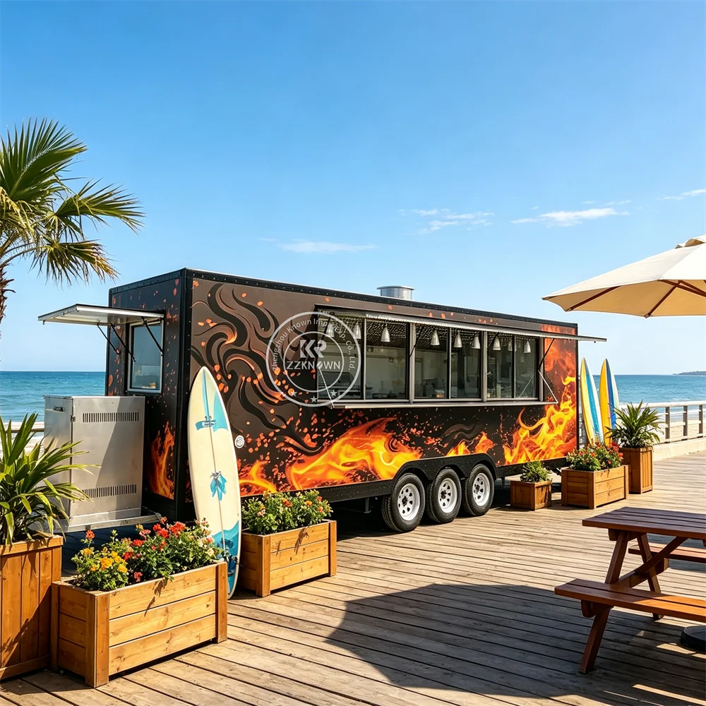 Modern Gourmet Catering Truck Mobile Concession Food Trailer Commercial Food Truck With Stainless Steel Kitchen