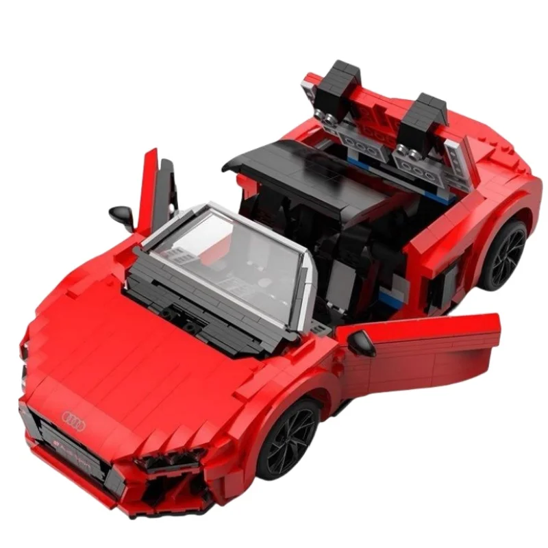 1:14 Audied R8 Sports Car MOC RED Supercar Model Building Blocks DIY Racing Vehicle Bricks Toys For Kids Gifts