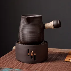 Chinese Ceramic Teapot Durable Tea Maker Kettle with Side Handle Tea Kettle for Restaurant Outdoor Hiking Household Hotel