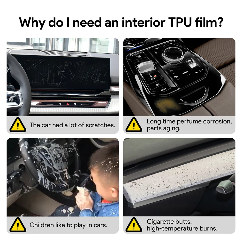 مجموعة إصلاح شاشة TPU المضادة للخدش الداخلية لوحدة التحكم المركزية PPF لسيارة BMW الفئة الخامسة i5 G60 2024 2025