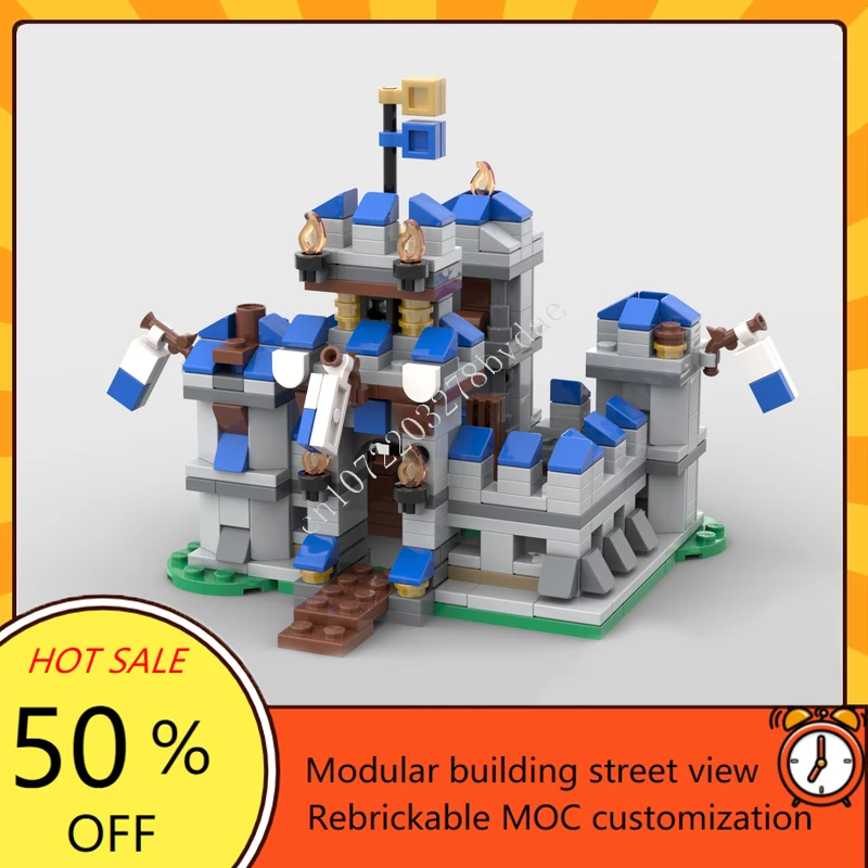 Mini castello medievale Collezione modulare MOC Vista stradale creativa Modello Building Block Architettura Modello educativo fai-da-te ToyGift