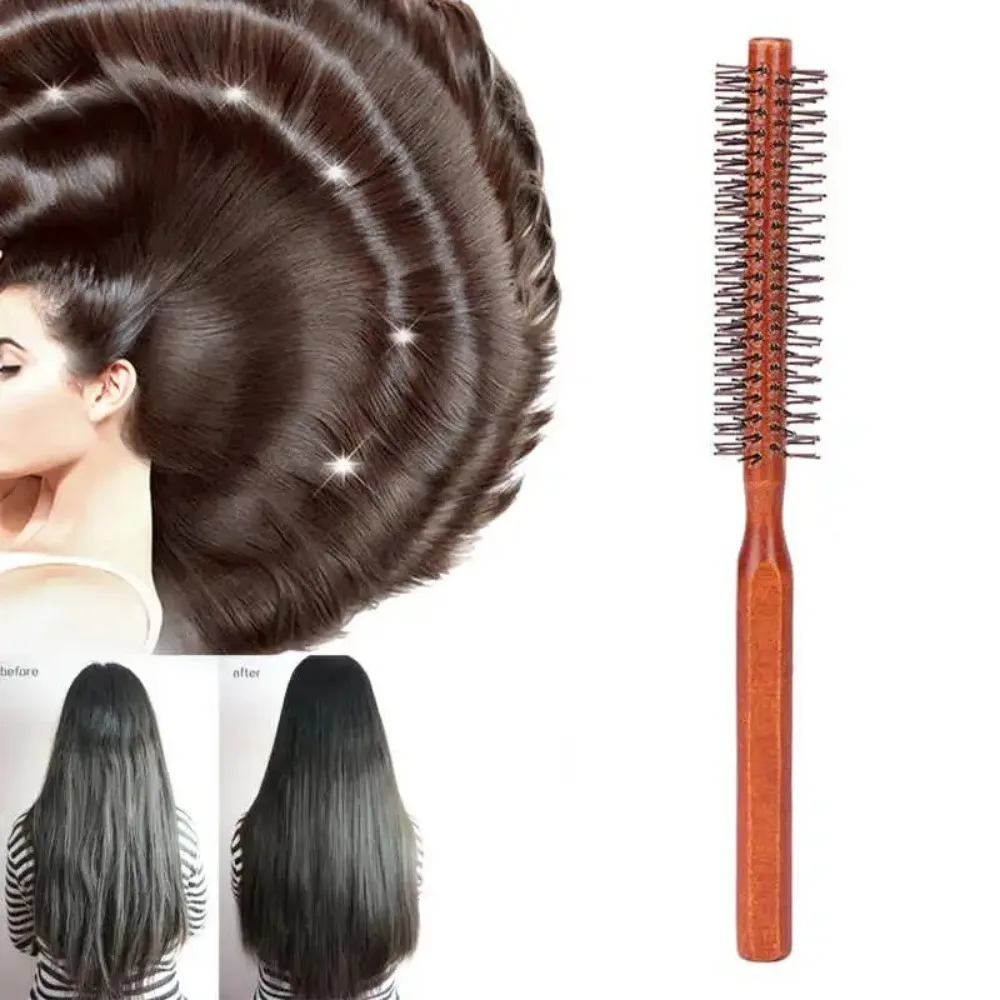 Easy to Use Round Beard Comb Roller Small Hair Brush Round Hairbrush Curling Roller Hairbrush Unisex