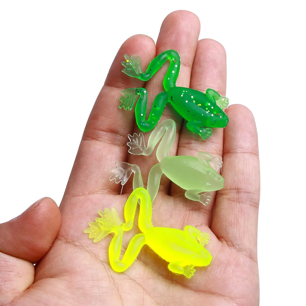 5 pz Wobbler Soft Frog esche occhi 3D Silicone artificiale rana esca per pesce gatto persico Bass luccio attrezzatura da pesca