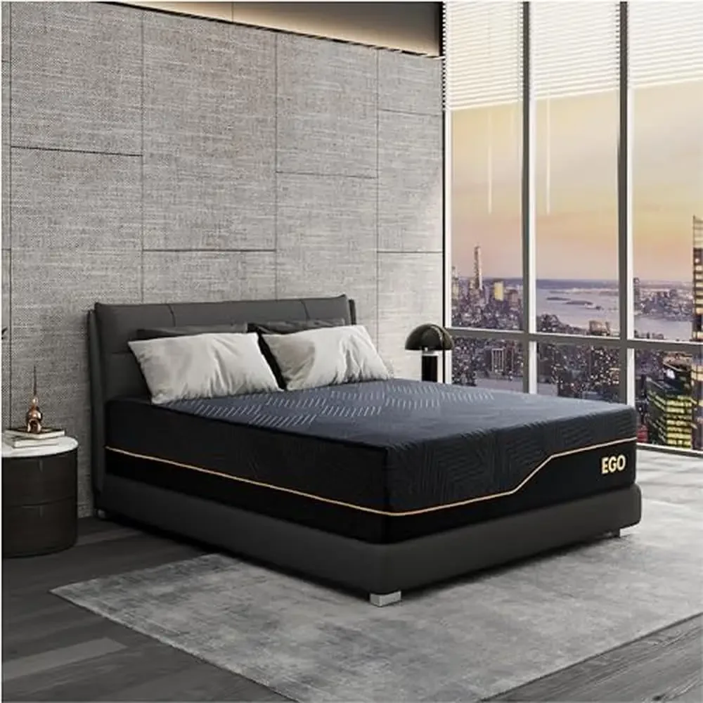 14 Inch Cooling Knit Fabric Copper-Gel Memory Foam Mattress Queen Size CertiPUR-US Oeko-Tex Certified Easy Setup 2-Layer Design