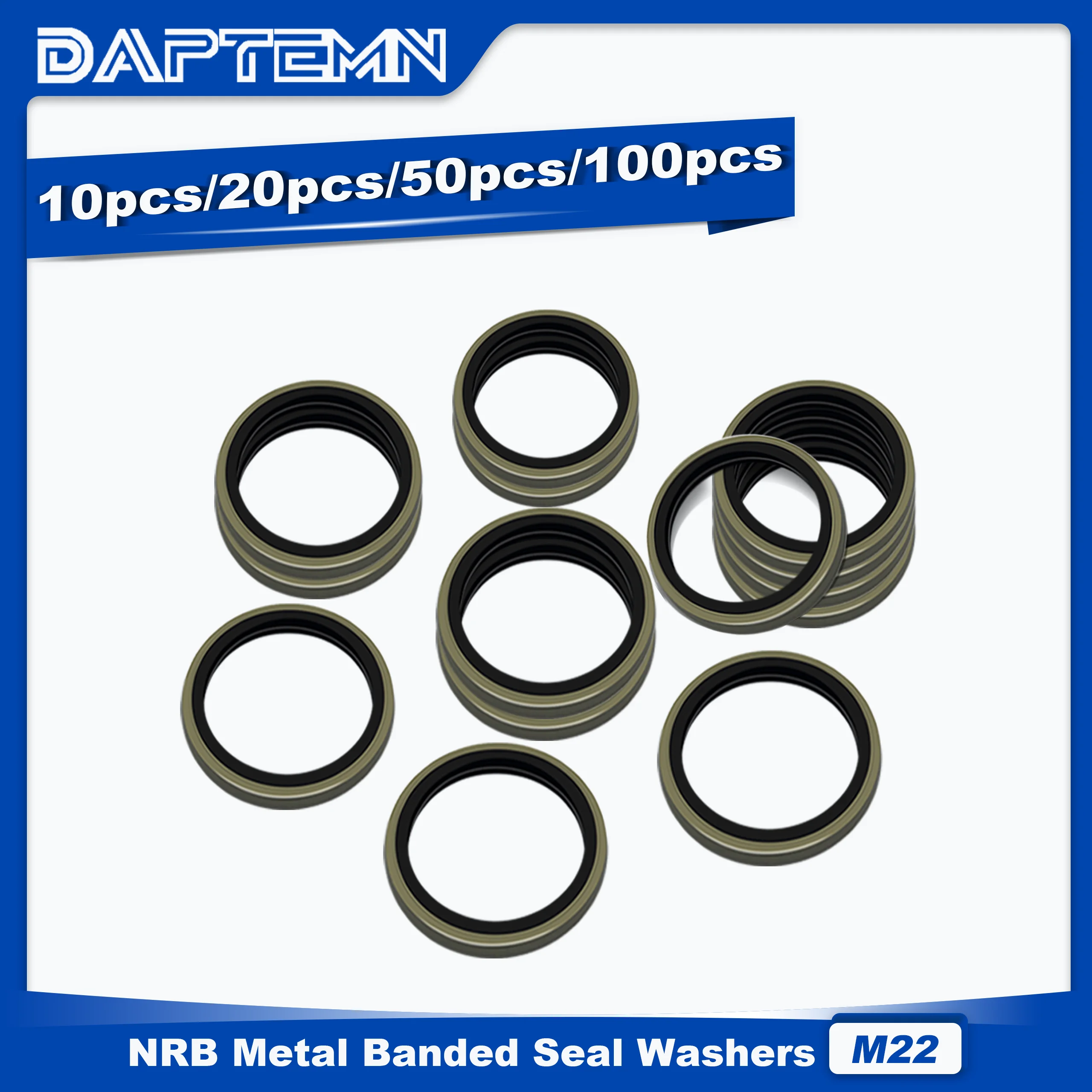 

Bonded Seal Washer, NBR Metric Metal Automotive Sealing Washers, M22 Self-Centred Sealing Rubber Gasket 10PCS 20PCS 50PCS 100PCS