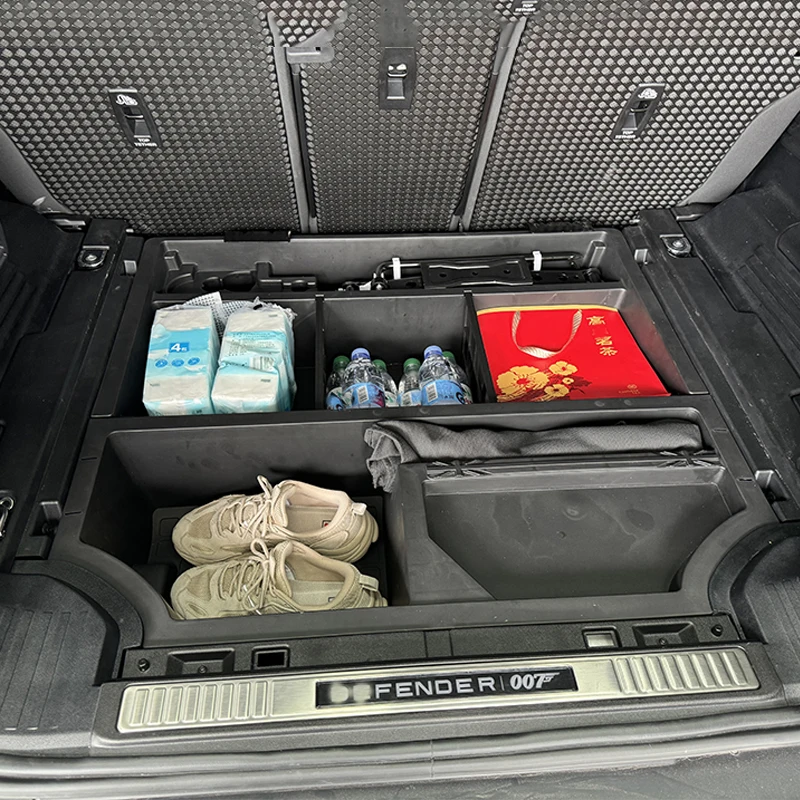 For Land Rover Defender 20-24 trunk storage box under divider layer storage 110 interior modified large capacity car storage box