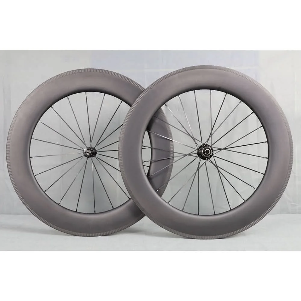 ICAN 700c Carbon Baanfiets Wiel 86mm Clincher Single Speed Wielen 20/24 Gaten Breedte Externe 25mm 18.35mmFixed Gear Wielset