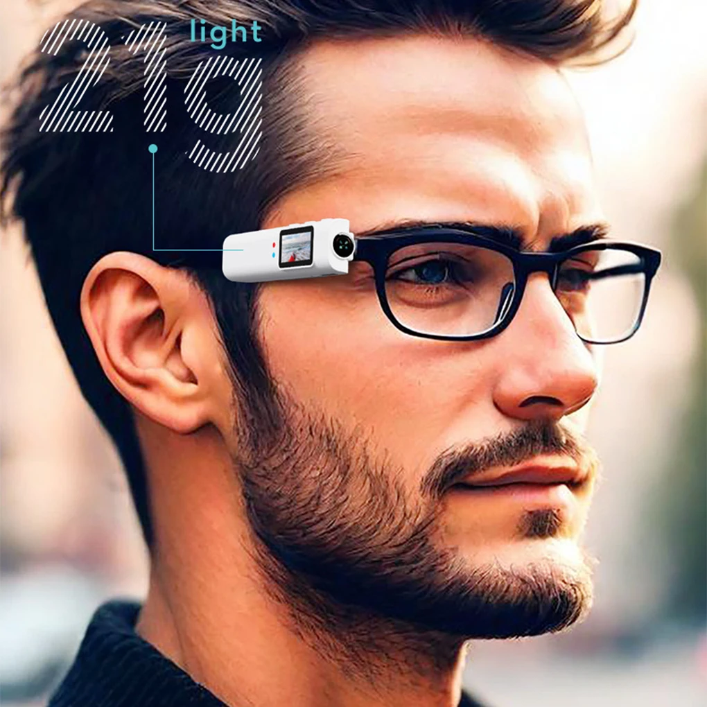 

2.7K HD FPV Glasses Camera Wearable WiFi Video Camcorder 110°Wide Angle Lens Anti-shake 0.96" APP Control FPV Camera