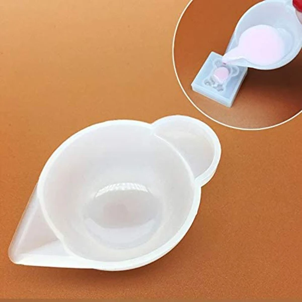 A44T10 Pcs Silicone Mold Cup Dispenser, Mini Measuring Cup,Modulation Tools for DIY Epoxy Resin Craft