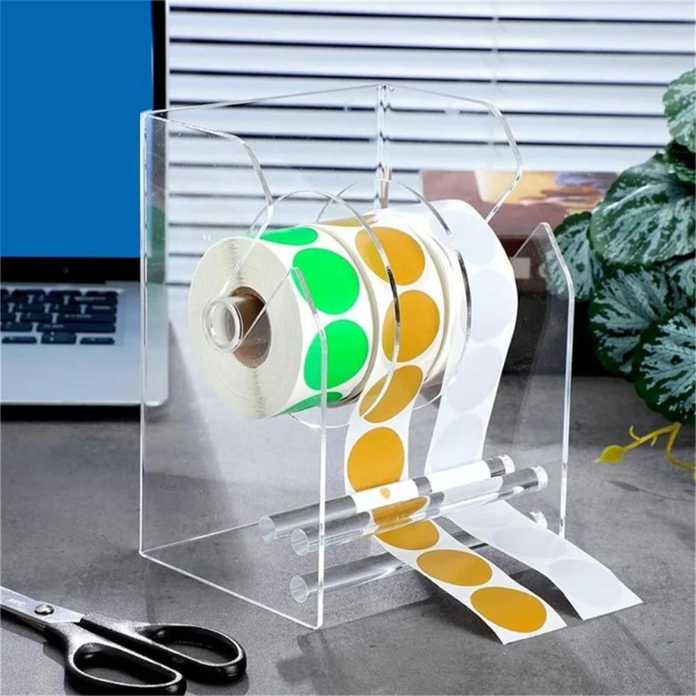 For Desktop Organization Acrylic Sticker Dispenser Compact Sticker Storage Solution Sturdy Acrylic Construction